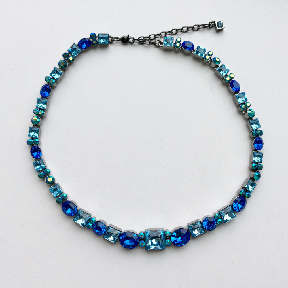 Givenchy Graduated Blue Crystal Choker.